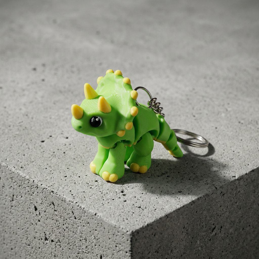 Triceratops Keychain