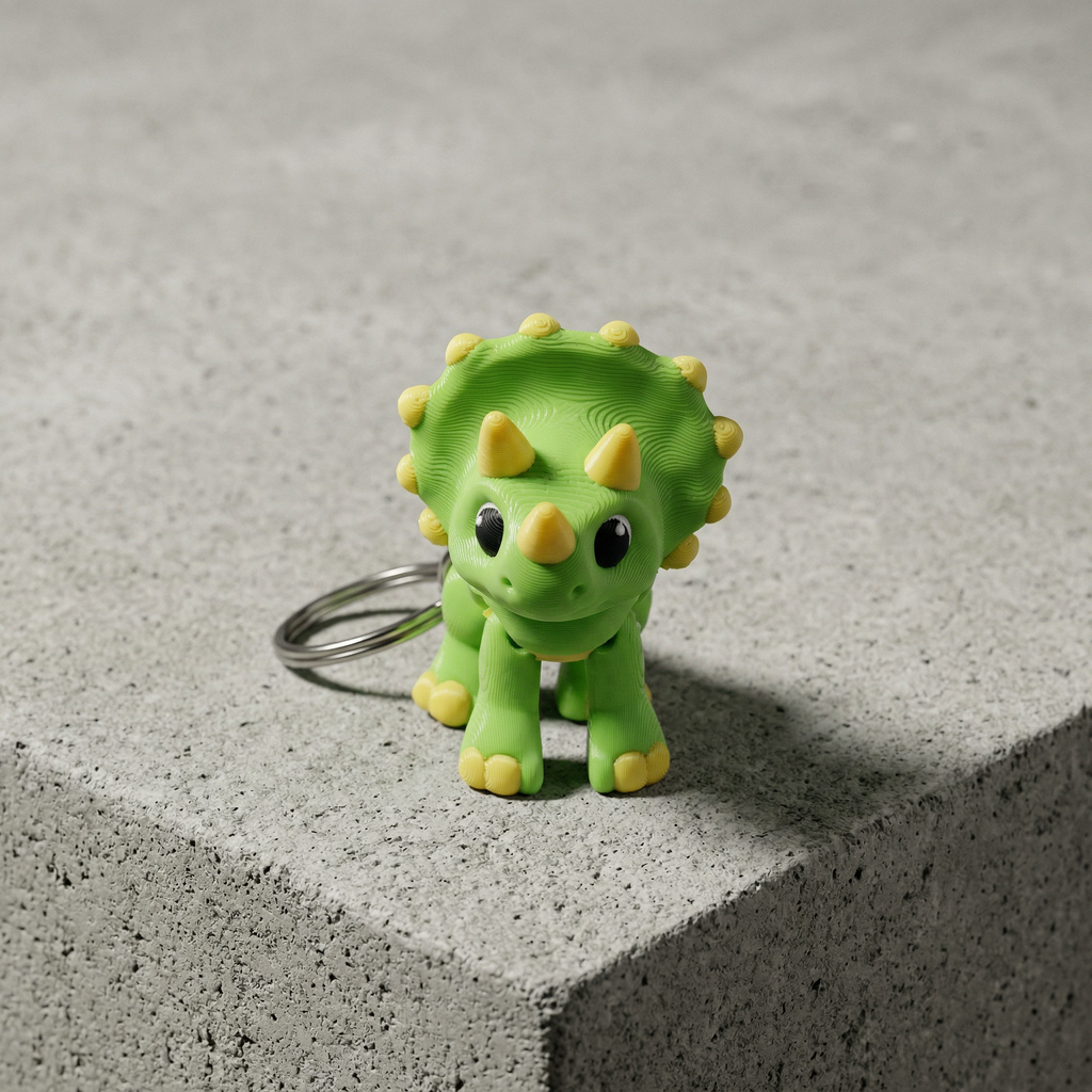 Triceratops Keychain