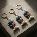 Smurf Football Keychain