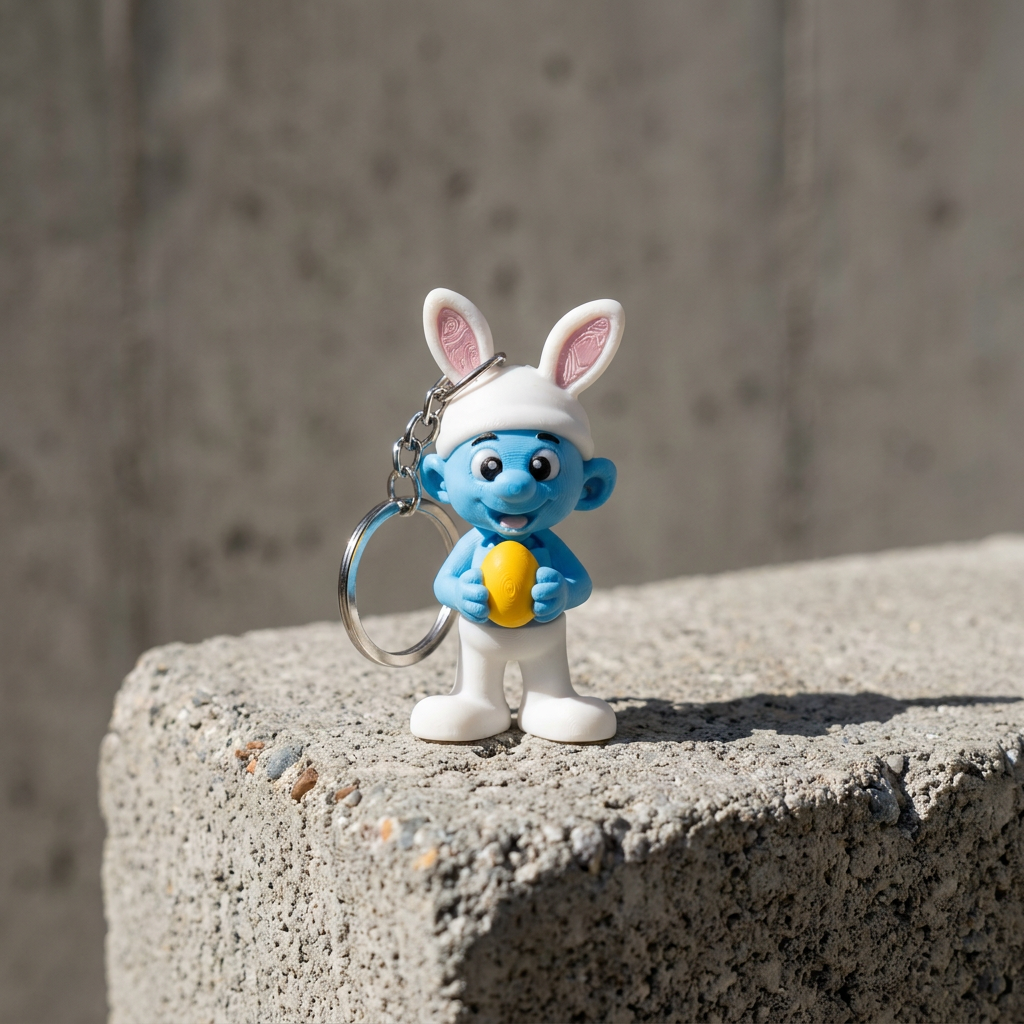 Easter Smurf Keychain